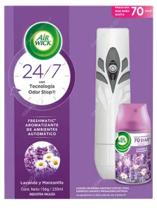 Aparato + Repuesto Aromatizante Freshmatic Air Wick Lavanda y Manzanilla 250 ml