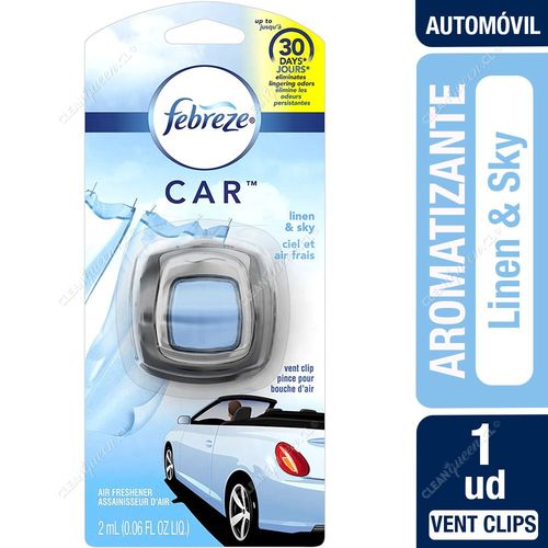 Aromatizante Automóvil Vent-Clips Febreze Linen & Sky 1 Unid