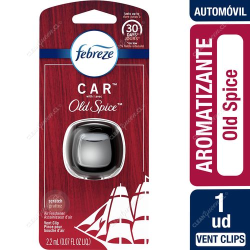 Aromatizante Automóvil Vent-Clips Febreze Old Spice 1 Unid