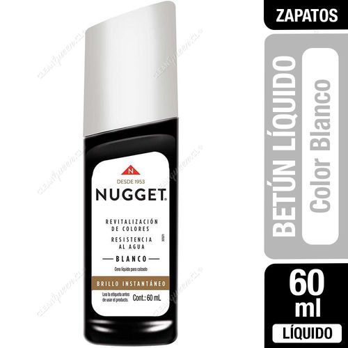 Betún Líquido Para Calzado Nugget Color Blanco 60 ml