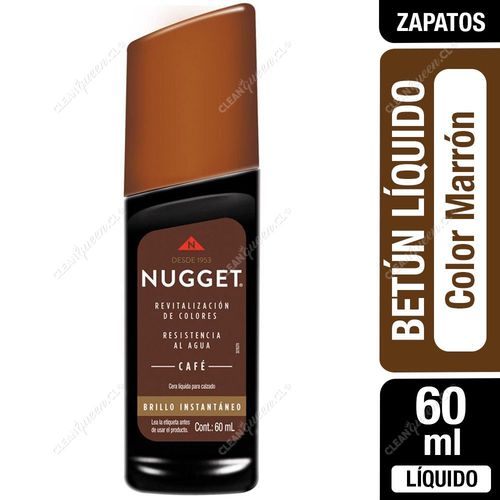 Betún Líquido Para Calzado Nugget Color Marrón 60 ml