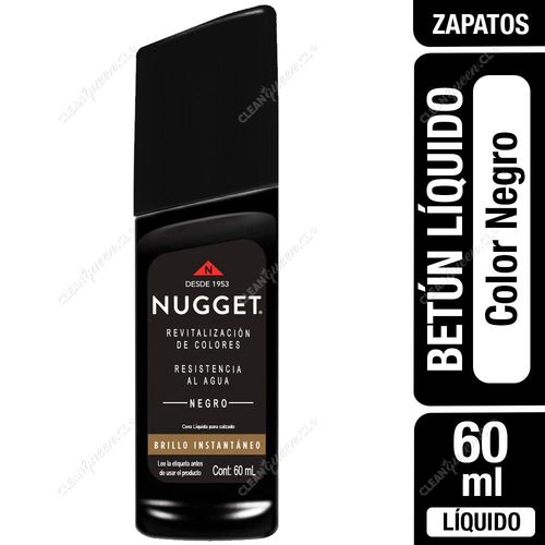 Betún Líquido Para Calzado Nugget Color Negro 60 ml