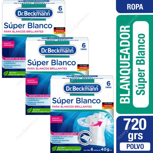 Blanqueador Ropa Súper Blanco Dr. Beckmann 3 x 240 g