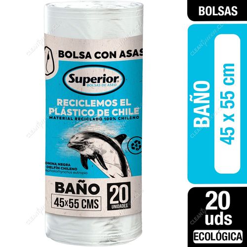 Bolsas de Basura Ecológicas Baño Superior 45 x 55 cm 20 Unid