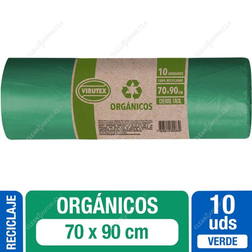 Bolsas de Basura Ecológicas para Reciclar Orgánicos Virutex 70 x 90 cm, 10 Unid