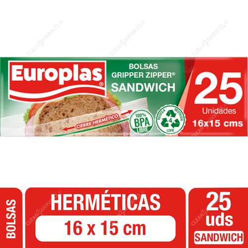 Bolsas Herméticas Gripper Zipper Europlas Sandwich 25 Unid