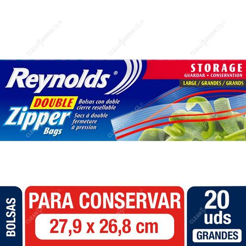 Bolsas Herméticas Para Conservar Reynolds Doble Cierre Grandes 20 Unid