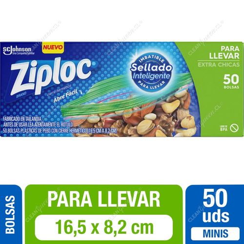 Bolsas Multiuso Para Llevar Ziploc Cierre Fácil Extra Chicas 50 Unid