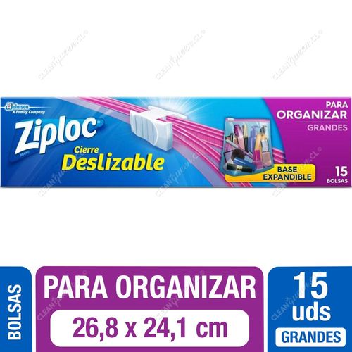 Bolsas Multiuso para Organizar Ziploc Cierre Deslizable Grandes 15 Unid