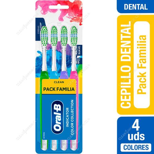 Cepillo Dental Pack Familia Oral-B Color Indicator 4 Unid