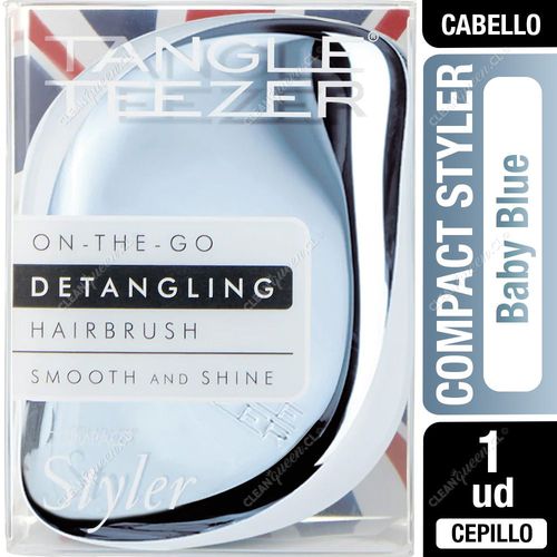 Cepillo Tangle Teezer Compact Styler Baby Blue Chrome 1 Unid