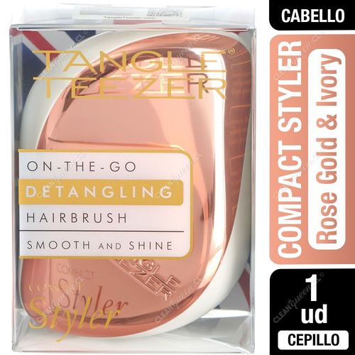 Cepillo Tangle Teezer Compact Styler Rose Gold Ivory 1 Unid