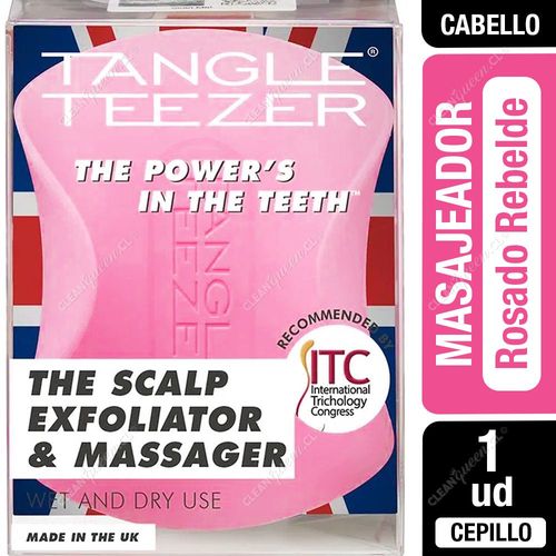 Cepillo Tangle Teezer Scalp Exfoliator & Massager Rosado 1 Unid