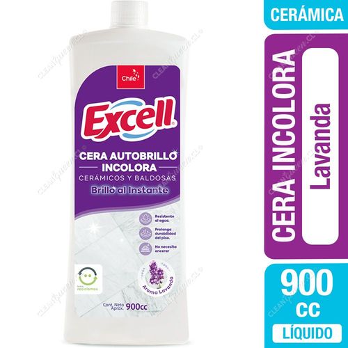 Cera Barniz Incolora Autobrillante Aroma Lavanda Excell 900 cc