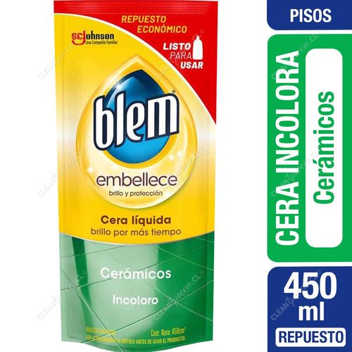 Cera Líquida Incolora Blem Cerámicos Repuesto 450 ml