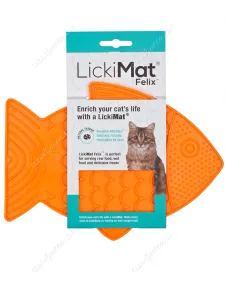 Comedero para Gato LickiMat Felix Naranja 1 Unid