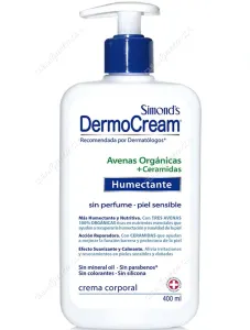 Crema Corporal Humectante Avenas Orgánicas + Ceramidas Simond's Dermocream 400 ml