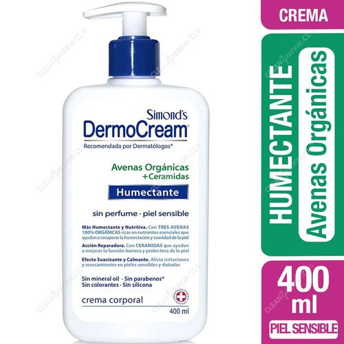 Crema Corporal Humectante Avenas Orgánicas + Ceramidas Simond's Dermocream 400 ml