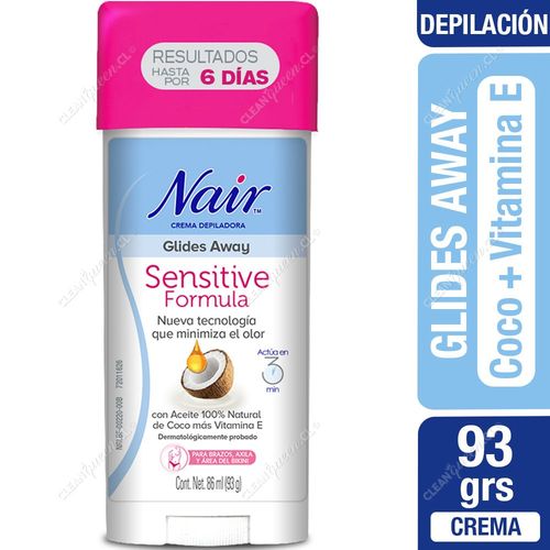 Crema Depiladora Glides Away Nair Aceite de Coco y Vitamina E 93 g