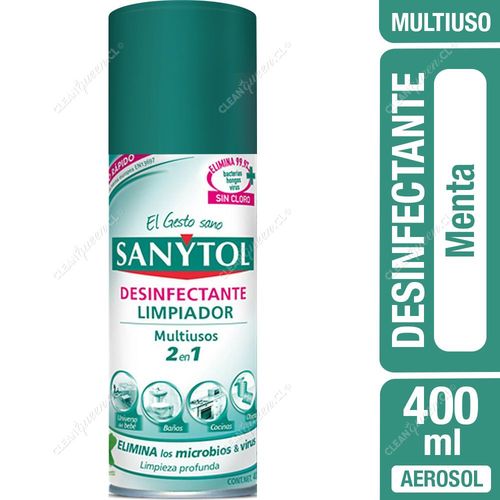 Desinfectante Aerosol Multiusos 2 en 1 Sanytol Menta 400 ml