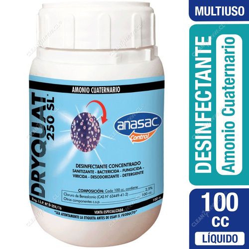 Desinfectante Concentrado Amonio Cuaternario Dryquat Anasac 100 cc