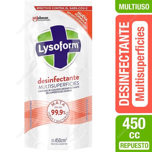 Desinfectante Líquido Multisuperficies Lysoform Repuesto 450 cc