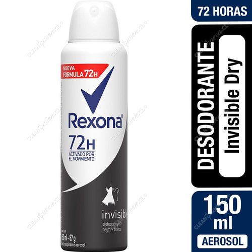 Desodorante Aerosol Mujer Rexona Invisible Dry 150 ml