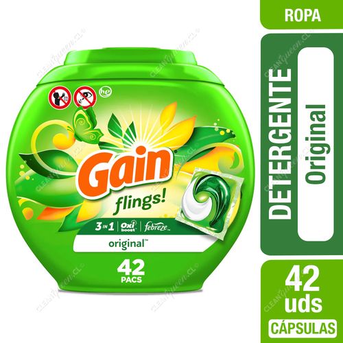 Detergente Cápsulas Gain Flings Original 42 Unid