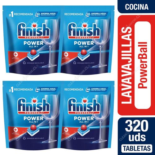 Detergente Lavavajillas Tabletas Finish Power 4 x 80 Unid