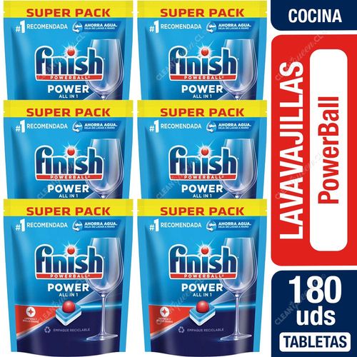 Detergente Lavavajillas Tabletas Finish Power 6 x 30 Unid