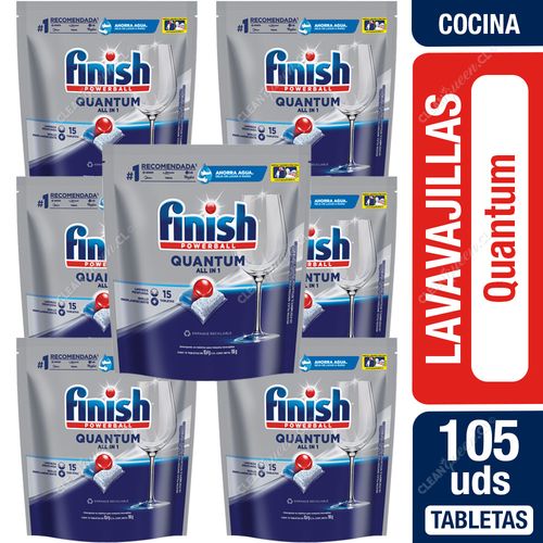 Detergente Lavavajillas Tabletas Finish Quantum 7 x 15 Unid