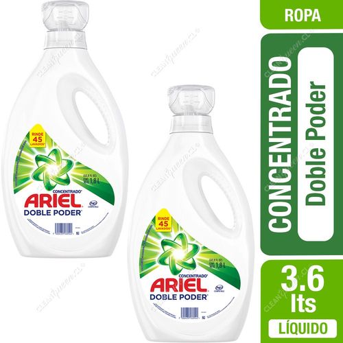 Detergente Líquido Concentrado Ariel Doble Poder 1.8 L x 2 Unid