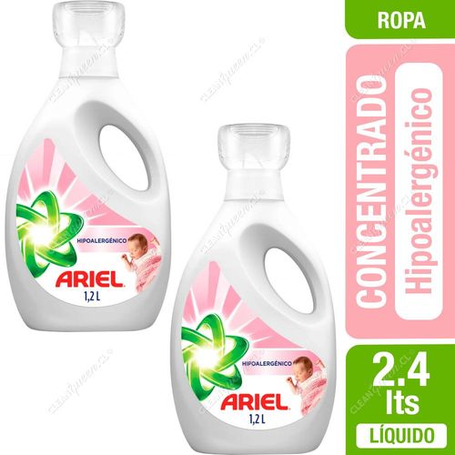 Detergente Líquido Concentrado Ariel Hipoalergénico 1.2 L x 2 Unid