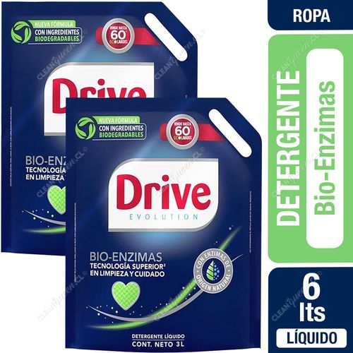 Detergente Líquido Drive Bioenzimas Recarga 2 x 3 L