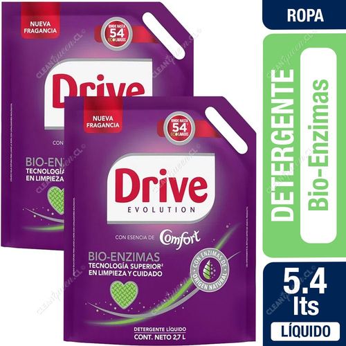 Detergente Líquido Drive con Suavizante Bioenzimas Recarga 2 x 2.7 L