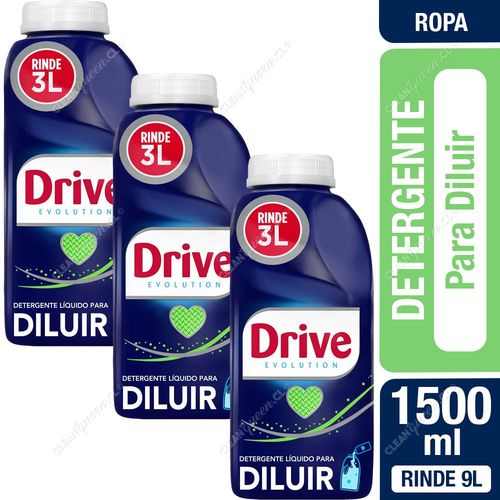 Detergente Líquido Drive Para Diluir Bioenzimas 3 x 500 ml Rinde 3 L c/u