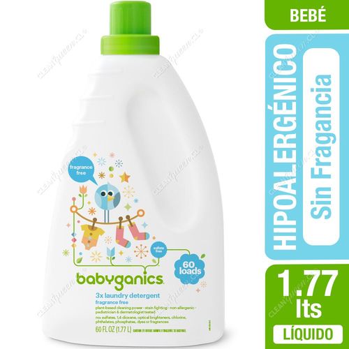 Detergente Líquido Hipoalergénico Babyganics Sin Fragancia 1.77 L