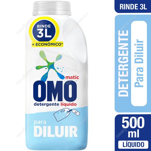 Detergente Líquido Omo Matic Para Diluir 500 ml, Rinde 3 L