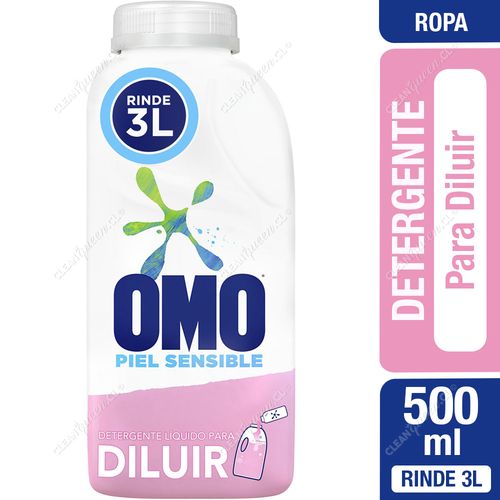 Detergente Líquido Omo Piel Sensible Para Diluir 500 ml Rinde 3 L