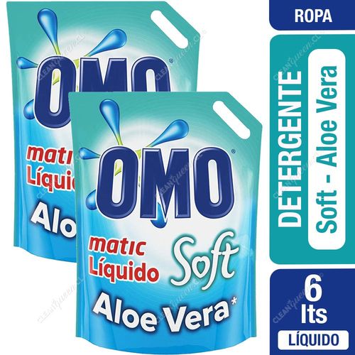 Detergente Líquido Omo Soft Aloe Vera Doypack 2 x 3 L