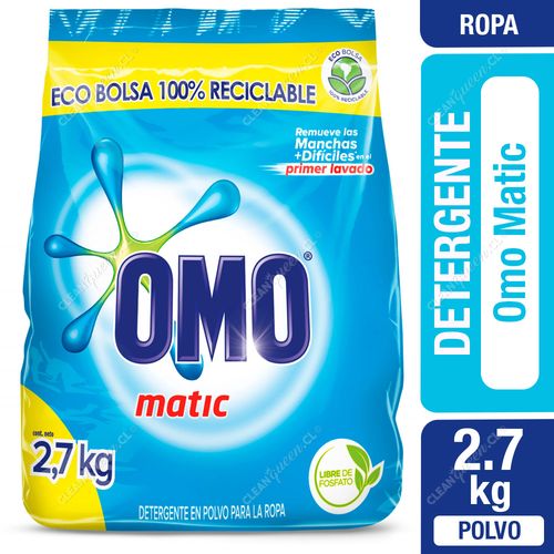 Detergente Polvo Omo Matic Bolsa 2.7 Kg