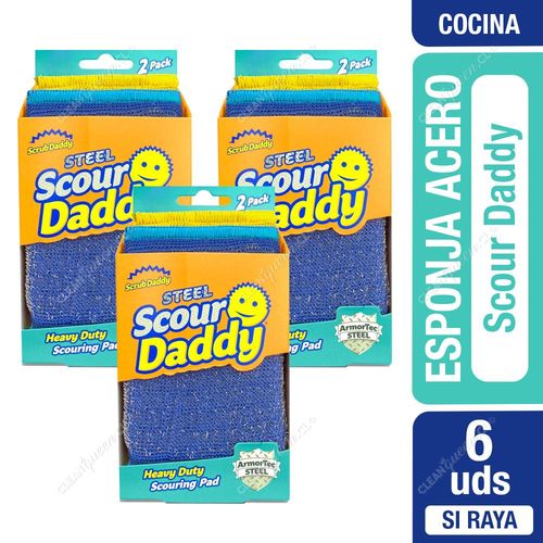 Esponja Acero Inoxidable Scour Daddy Steel 3 x 2 Unid