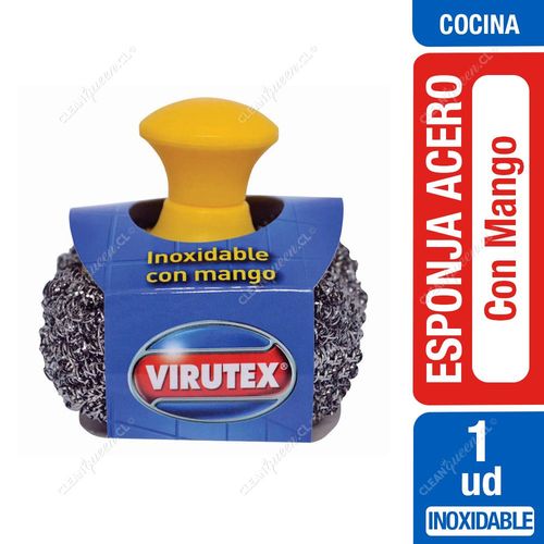 Esponja de Acero Inoxidable con Mango Virutex 1 Unid