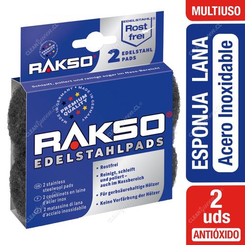 Esponja de Lana de Acero Inoxidable Rakso 2 Unid