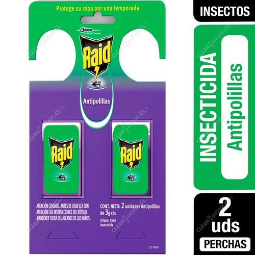 Insecticida Raid Antipolillas Perchas 2 Unid