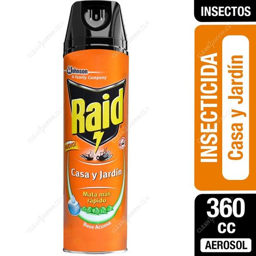 Insecticida Raid Casa y Jardín Base Acuosa 360 cc