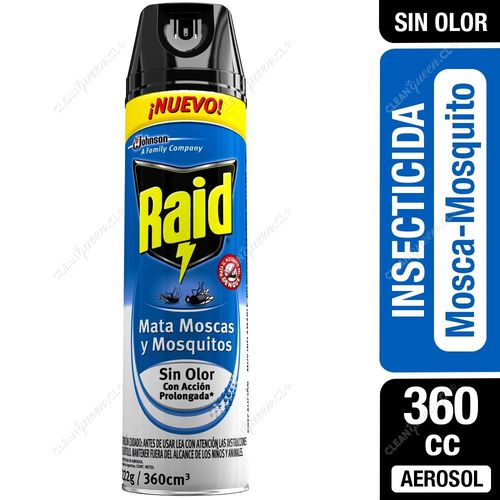 Insecticida Raid Mata Mosquitos, Moscas y Zancudos Sin Olor 360 cc