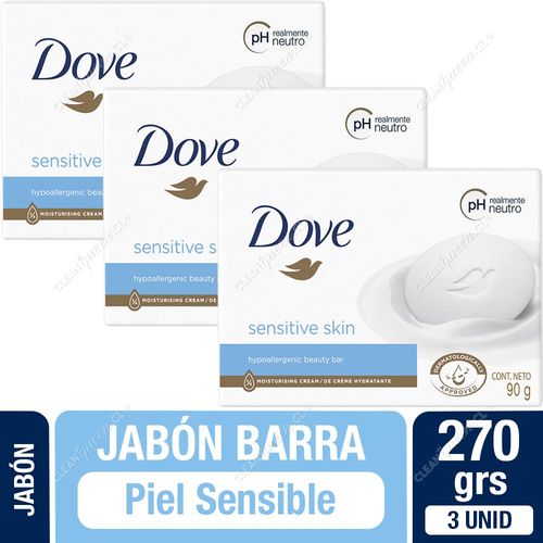 Jabón Barra Dove Sensitive Skin 90 g x 3 Unid