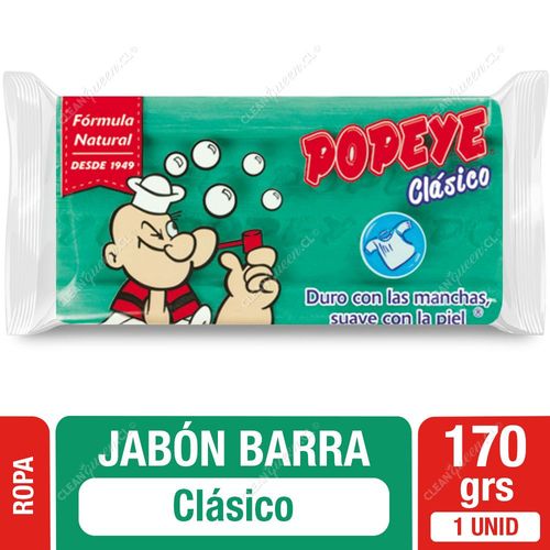 Jabón Barra para la Ropa Popeye Clásico 170 g