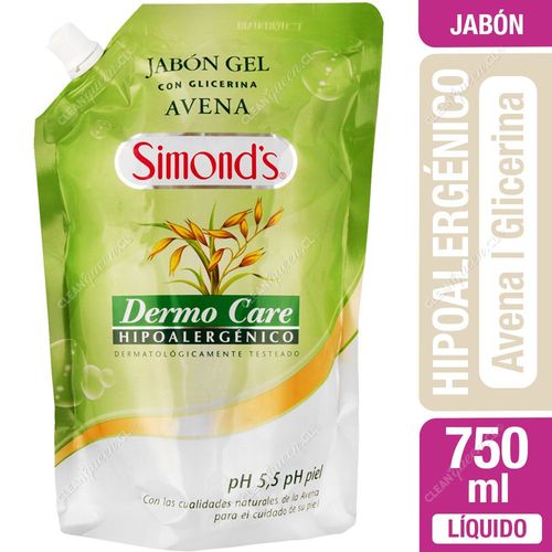 Jabón Líquido Avena Simond's Dermocare Doypack 750 ml